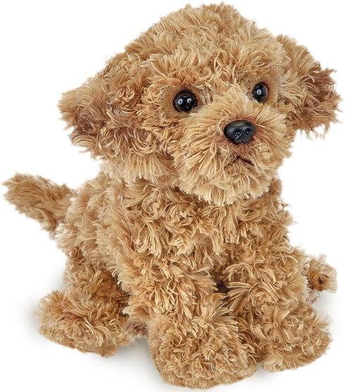 Bearington Dog Stuffed Animal - Realistic Plush Goldendoodle Labradoodle Dog Toy - Caramel 14 Inch