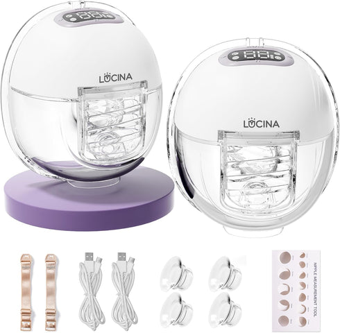 Breast Pump Hands Free, Wearable Breastfeeding Pump with 4 Modes & 9