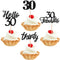 24 PCS 30th Birthday Cupcake Toppers, Hello 30 Cake Topper, Thirty 30 & Fabulous Cupcake Picks, 30th Birthday