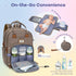 Backpack, Pack RUVALINO Diaper Bag Multifunction Travel Maternity Baby Changing Bags, Large Capacity, Waterproof, Khaki
