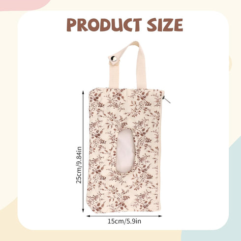 Sinbana Mommy Quilted Wipes Pouch, Fillable Floral Baby Wipe Holder Cover with Lanyard Portable Bag for Stroller Travel