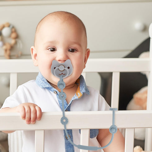 Toy Straps for Baby Silicone Pacifier Clips Adjustable Stretchable Teether Straps for Strollers, High Chair, BPA Free