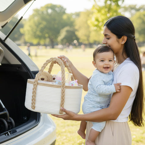 Baby Diaper Caddy, Portable Diaper Organizer for Changing Table, Car Travel Baby Shower Gifts Newborn Essentials