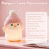 Rechargeable/Dimmable/Timer,LED FAMIDUO Penguin Night Light, Cute Pink Penguin Lamp with Knit Hat, Soft Silicone