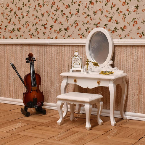 iLAND 1:12 Scale Victorian Dollhouse Furniture, 5pcs Dollhouse Bed Set