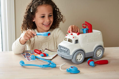 10 Communication Green Toys Ambulance & Doctor's Kit Red/Blue FFP Piece Pretend Play,Motor Skills,Language & Kids Role