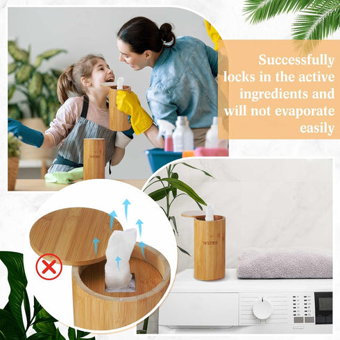 Willinglong Countertop Refillable Wet Wipes Dispenser Disinfecting Wipe Container with Magnetic Lid Stylish Decorative