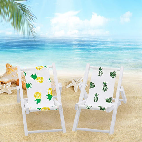 AUEAR 3 Pcs Miniature Foldable Chair Accessory Deck for Decoration, 1:12 Scale (Style A)