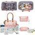 Mommy 2 printe Diaper Bag Tote for Girls with Organizer Pouches, Large Capacity Mom's Bag for Hospital and Weekender