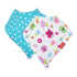 2-pk Nuby Dribble Catcher Bandana bibs, Super Absorbent Drool Bib with Soft Comfort Neckline, Girl