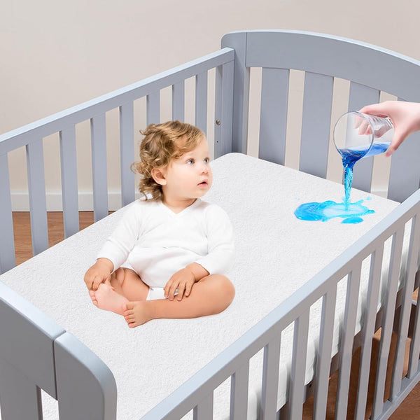 Moonsea Crib Mattress Protector Waterproof,Mattress Cover Protector, Smooth Top Mattress Protector for
