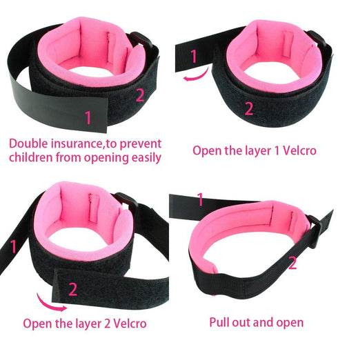Anti Lost Safety Wrist Link Child Safety Harness Strap Rope Leash Walking Hand Belt Band Wristband (1.5m Pink)