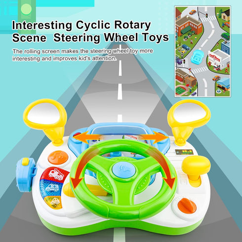 Love&Mini Steering Wheel Toys for 1-5 Year Old Boys and Girls, Simulation Driving Learning Educational Toys