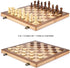 AMEROUS 15 Inches Wooden Chess & Checkers Set with Upgraded Weighted Pieces, 2 Extra Queens, Storage Slots