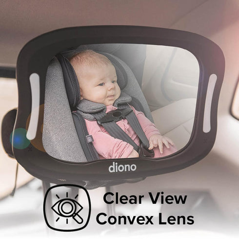 360 Diono Easy View XXL Baby Car Mirror with Extra Wide View, Safety Car Seat Mirror for Rear Facing Infant