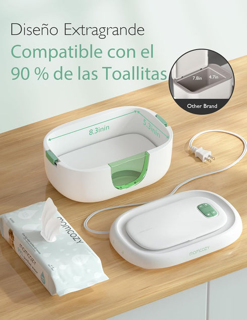 Momcozy 60-80pcs 4 Upgrade Wipe Warmer, Dual Seals for Maximum Moisture Wipe Dispenser, Innovative Spring Design