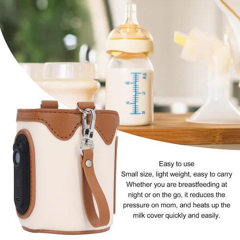 Sunisfa 26 Baby Bottle Warmer USB Powered Gears Temperature Adjustable Portable Bottle Milk Warmer with Smart