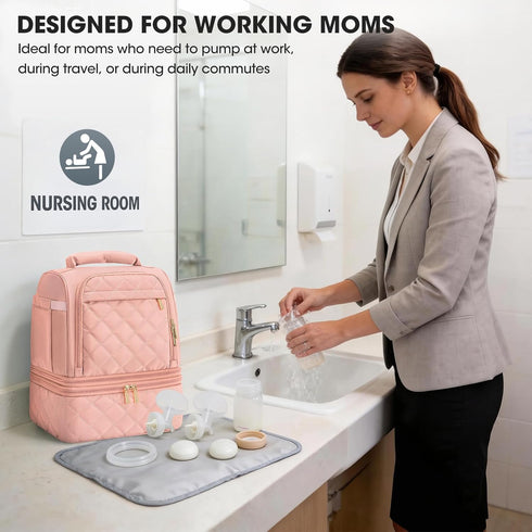 Willow/Eufy/Elvie/Spectra/Medela/Momcozy M5/S12 Pack, RAINSMORE Wearable Breast Pump Bag, Pro, Breast Milk Cooler