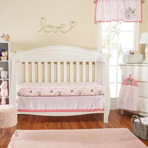 4 Set EVERYDAY KIDS Precious Moments Noahs Ark Pc Crib Bedding for Girls Nursery Includes Baby Bed Quilt, Fitted Sheet