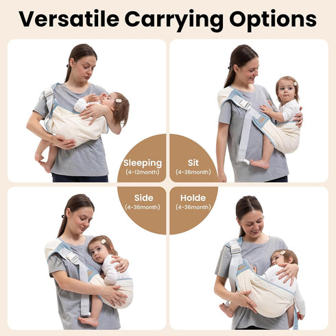 25-60 lbs Baby Carrier Newborn to Toddler, Baby Sling Carrier, Toddler Carrier with Adjustable Straps, Soft Padded