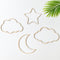 Kathfly4 Pieces Boho Nursery Cloud Star Wall Decor Wooden Babyroom Moon Rattan