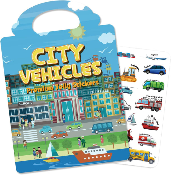 Reusable Sticker Book for Toddlers 3-6, Jelly Stickers for Kids, Sticker Activity