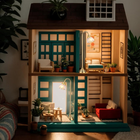 1/12 (0.6X4.1 Inches) Mini Dollhouse Lamp Scale Light Miniature Small Table Lamp Dollhouse Accessories