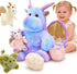 Tezituor Purple Stuffed Dinosaur for Girls,Cute Dragon Stuffed Animal,6 Pcs Mommy Dino