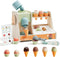 TOP BRIGHT Wooden Ice Cream Pretend Play Toys, Play Kitchen Set for