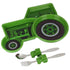 Funwares Green Tractor Kids' Dinnerware Set: Durable Divided Plate, Fun Fork & Spoon, Ideal for Picky Eaters