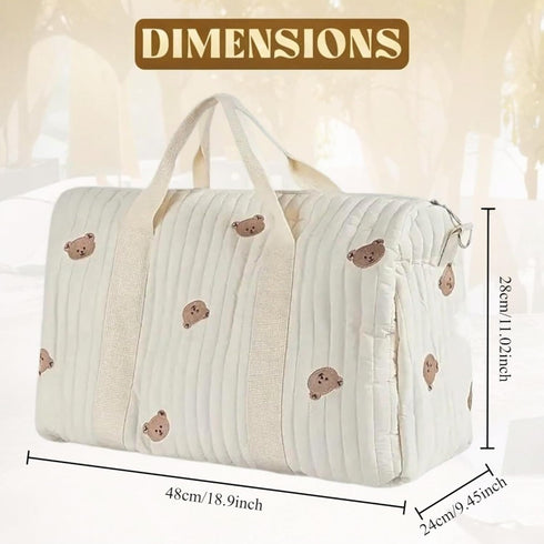 RSENFREMIOR Mommy,Bear Diaper bag Tote,Large Hospital Bag for Baby Stroller Storage Bag