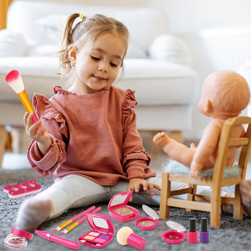 Set 3-5, 4-6, 3 4 5 6 7 8 Pretend Makeup Kit for Toddlers Girls, Play Makeup for Kids Unicorn Toy Purse with Fake Make