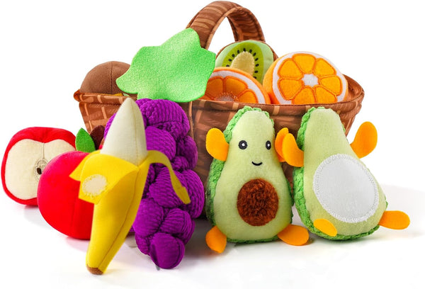 PHEZAPA Play Food for Toddler 1-3, Plush Pretend Food Set with Sorting Fruit