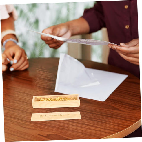 Wooden Pregnancy Test Keepsake Box with Lid Rustic Footprint Design Female Pregnancy Announcement Case Multipurpose