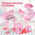 31 Honey Joy Classical Kids Mini Grand Piano w/ Music Stand & Stool, Portable Electronic Piano Educational Musical