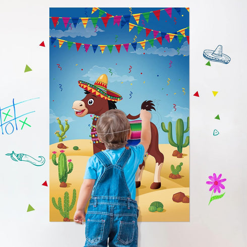 50 Hooqict Pin The Tail on The Donkey Party Games for Kids Birthday Party Supplies Decorations, Large Pin The Tail