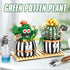 MEIEST Mini Bulbous Cactus Building Blocks Set, Creative DIY Unique Home Decoration, Artificial Flowers Plant