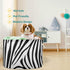 visesunny Collapsible Large Capacity Basket - Animal Zebra Stripe Clothes Toy Storage Hamper with Durable Cotton Handles
