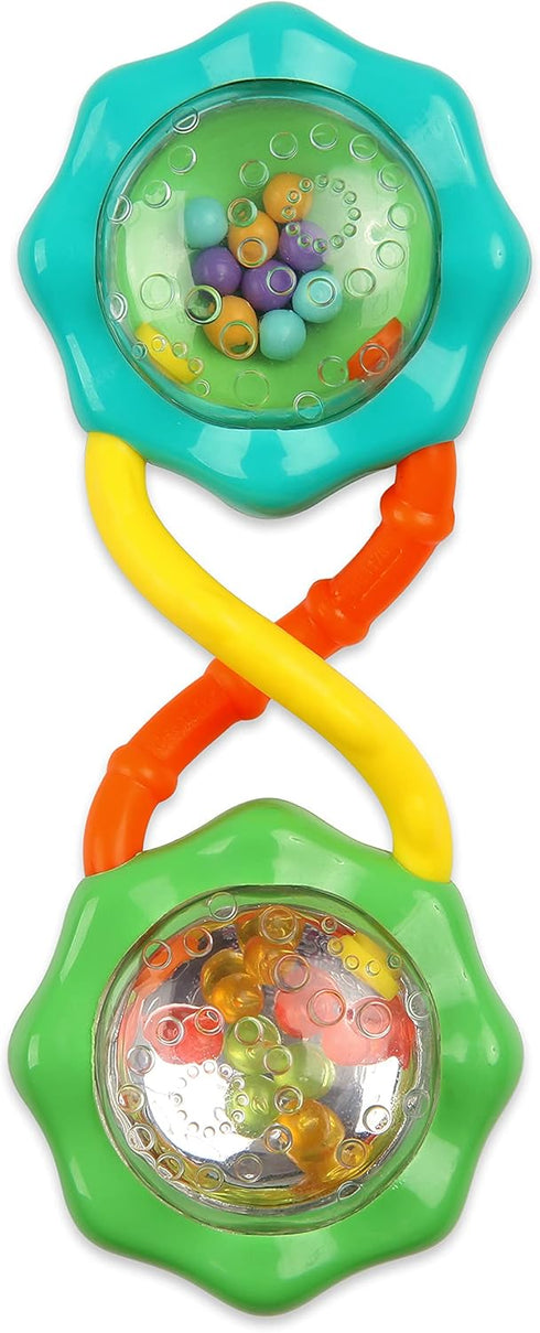 Bright Starts Little Shakers 6pc Gift Set, BPA-Free Easy-Grasp Baby Rattles and Teethers, Unisex, 3 Months+
