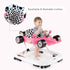 3 1 INFANS Foldable Baby Walker, in Toddler Activity Center Leaning-Seated Walk-Behind with Steering Wheel, Adjustable