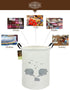 HUNRUNG Large Canvas Laundry Hamper, Lightweight Storage Basket for Dirty Clothes, Collapsible, Round-Family Elephants
