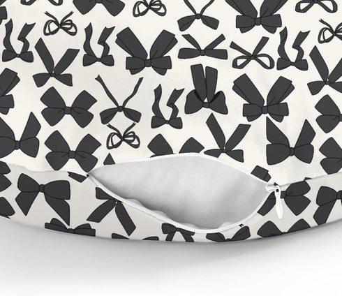 Black Bows Baby Nursing Pillow Covers for Girl Boy Valentine Bows Nursery Feeding Pillowcase for Breastfeeding Pillows