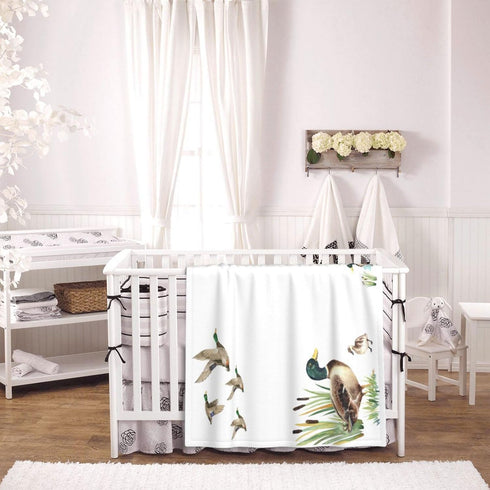 Mallard Duck Baby Monthly Blanket for Boy & Girls, Newborn Month Blanket, Soft Flannel Photography Background Prop