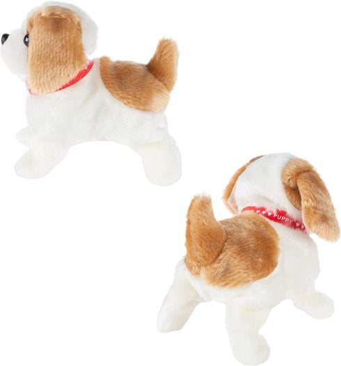 Happy Trails Interactive Plush Puppy Toy, Battery Operated Dog That Walks, Barks, and Does Back Flips