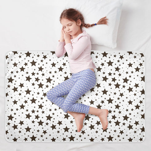 siphylline 52" 34" Black and White Illustration Design Stars Brown Extra Large Resuable Changing Pad Covers Water
