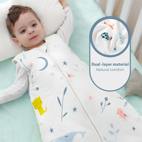 2-Way Zipper,2.5 (2 Pack, 6-12 Mosebears Sleep Sack Baby Winter Wearable Blanket with TOG Cotton Sleep Sack Unisex