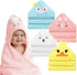 SERENIFIA Hooded Baby Towel Set, 32x32 Inch Absorbent Bath Towels, 4 PCS Soft