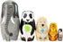 Bgraamiens Nesting Dolls Russian Matryoshka Wood Stacking Dolls for Kids Handmade Toys (Animals)