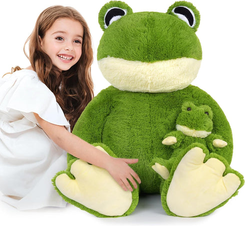 MorisMos Large Frog Stuffed Animals Plush, 36.2'' Giant Stuffed Frog Plush Toy