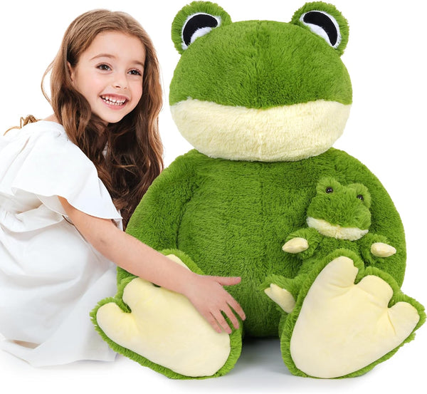MorisMos Large Frog Stuffed Animals Plush, 36.2'' Giant Stuffed Frog Plush Toy